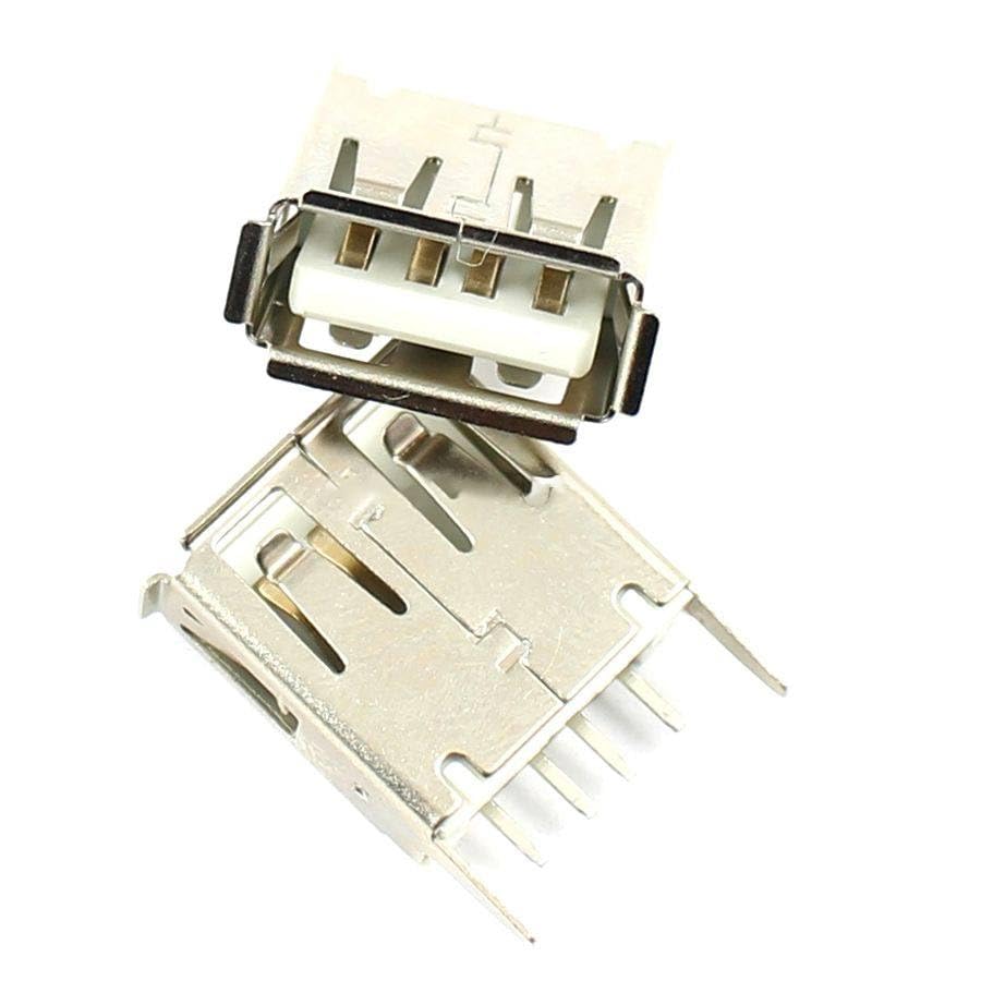 Generic 100 Pcs USB 4 Pin Female Type-A DIP Socket Connector 13.0