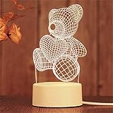 USBアクリルLED3dカラフルな常夜灯寝室デスクランプ教会誕生日プレゼント結婚式の家の装飾子供のためのおもちゃガールフレンド CDKPAWMZ