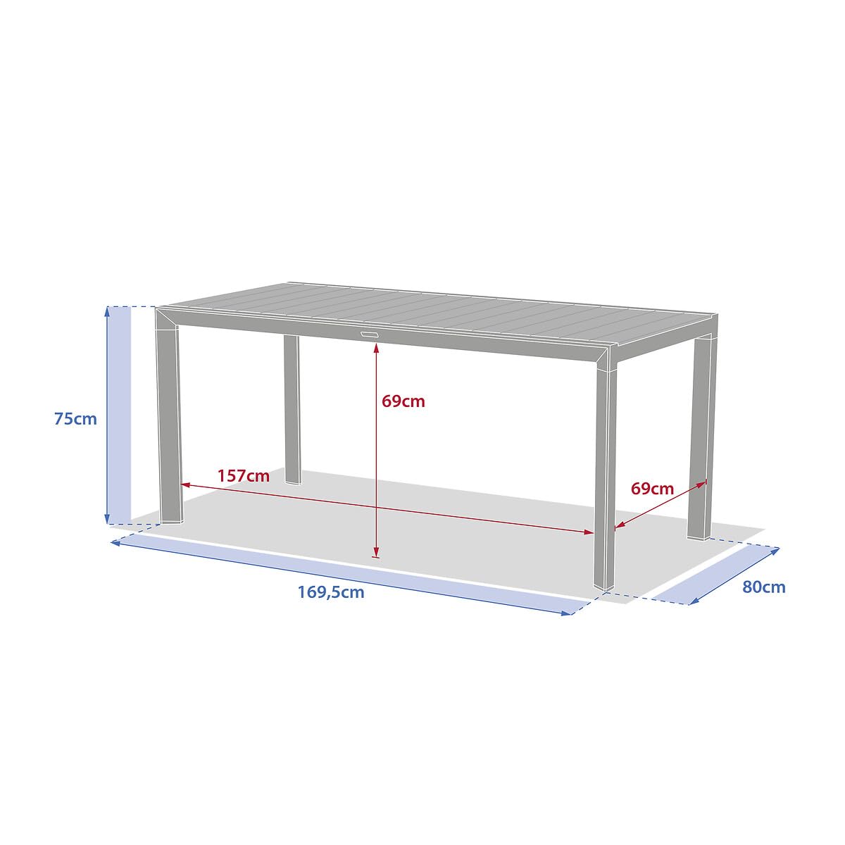 Hespéride - Gartentisch Evasion holzoptik leinen & ton 6 plätze Lates aus Aluminium