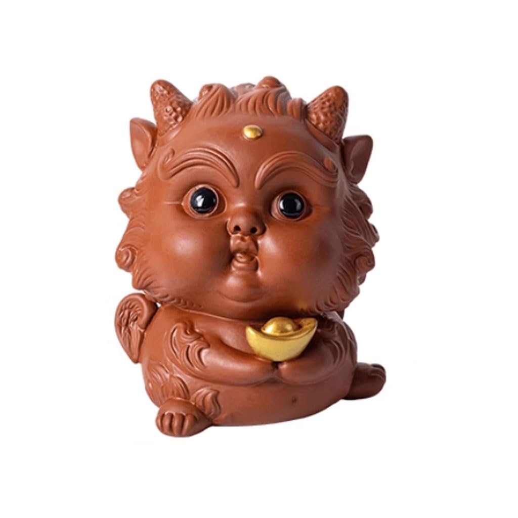 ENGENDER Kung Fu Tea Pet Household Cute Tea Pet Ornaments Table Lucky Play Small Sculpture