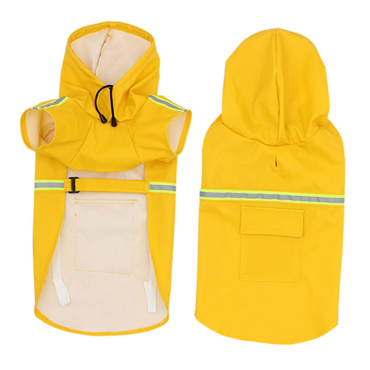HOLIDYOYO Reflective Strip Pet Hooded Rain Jacket Dog Raincoat for Outdoor Walking for Small Dogs Spring and Summer Rainy Weather