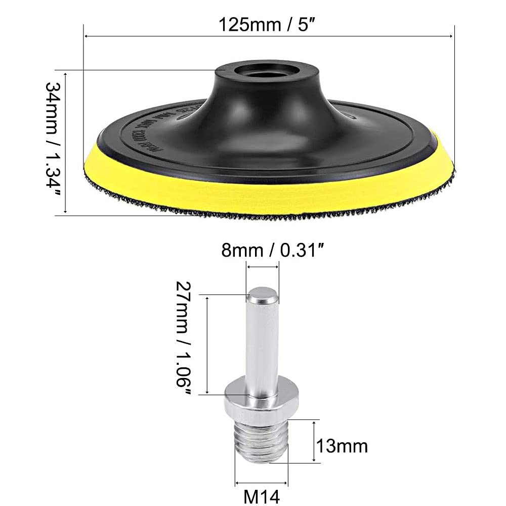 SI FANG Confezione da 2 cuscinetti con gancio e anello di supporto con adattatore per trapano M14, disco abrasivo per lucidatura auto, piastra di supporto per smerigliatrice angolare (12.000 giri/min)