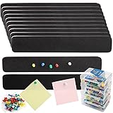 YOUEON 12 Pack 13 Inch Felt Bulletin Board Strip with 120 Pushpins, Thick Self-AdhesiveCork Board...