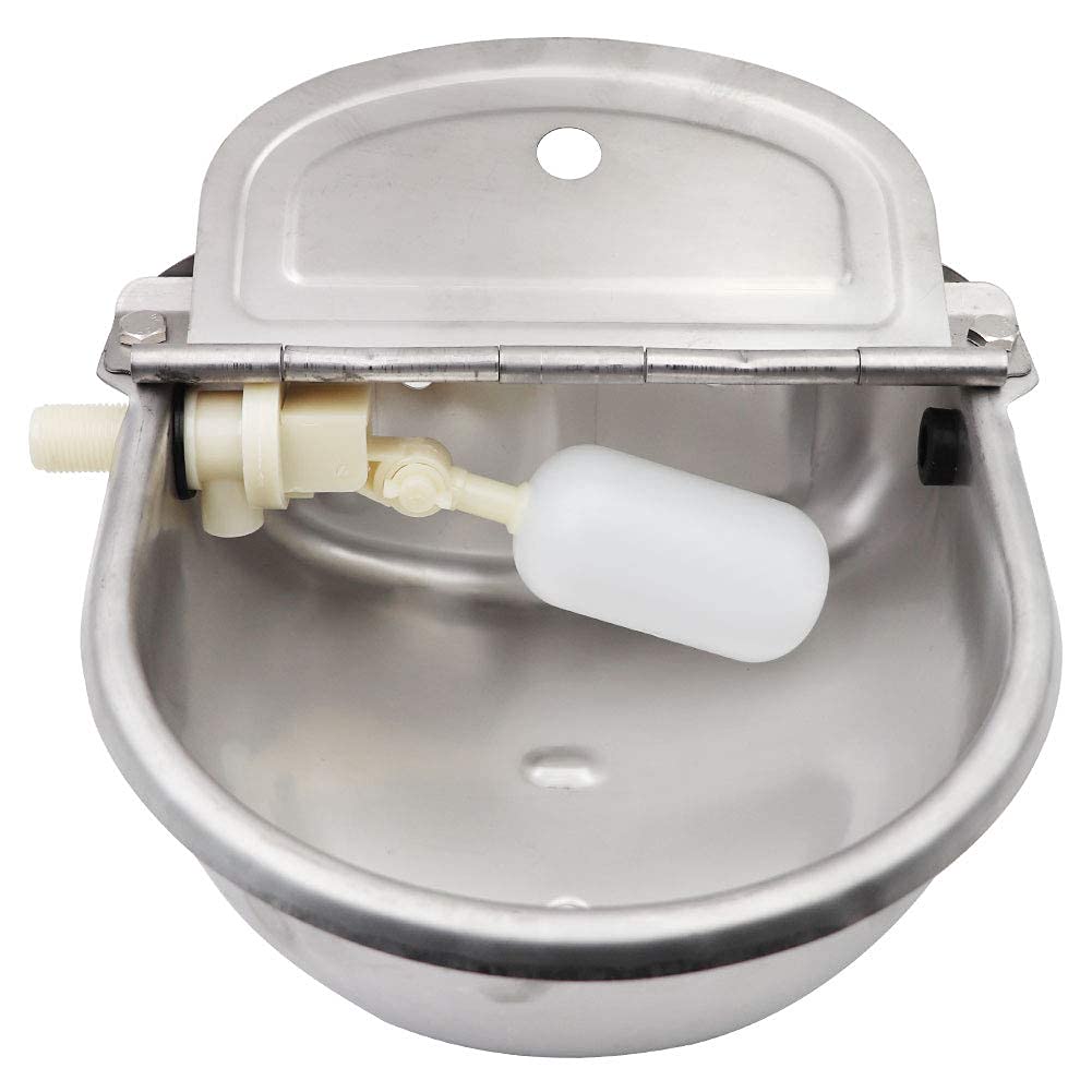 Abbeveratoio per Bovini in Acciaio Inox Grande Capacità Automatico Bestiame Ciotole d' Acqua Automatica Ciotola per Bestiame per Capre con Valvola Galleggiante Foro di Scarico