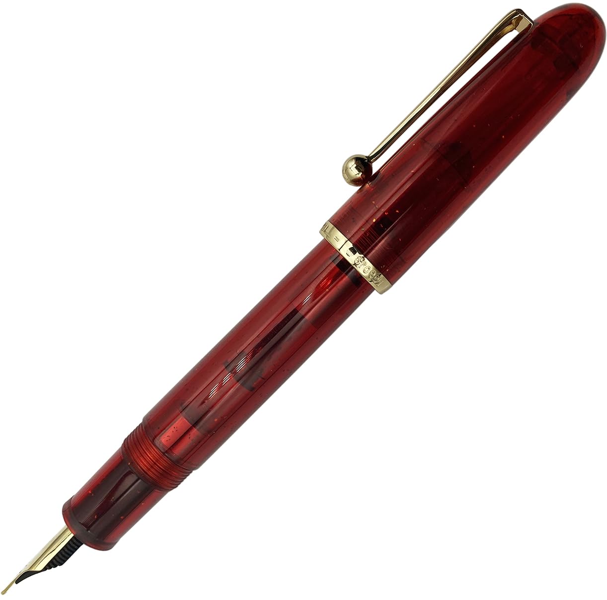 Gullor Acrylic Fountain Pen Heartbeat Tip, Transparent Red, Medium Nib (0.7mm) - Image 4