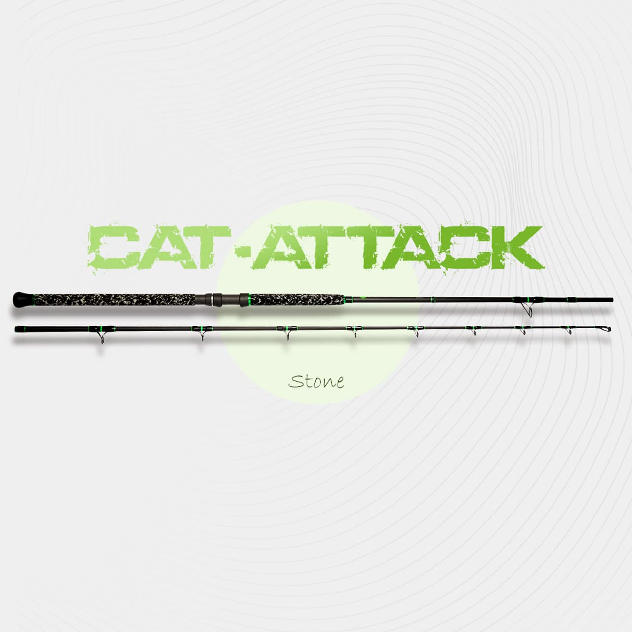Zeck Cat-Attack Stone 280cm 320g Rute - Wallerrute zum Welsangeln mit der U-Pose, Welsrute für Steinmontagen, Stellrute zum Wallerfischen