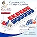 Weekly Pill Organizer 2 Times a Day - Free Medication Reminder & Monitoring App – Detachable Pill Containers 7 Day am pm, Daily Pill Cases Organizers, Pill Dispenser, Medicine Organizer for Vitamins