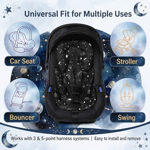 Image of Infant Support Cushions, Insert for Car Seats, Stroller Cushions, Black