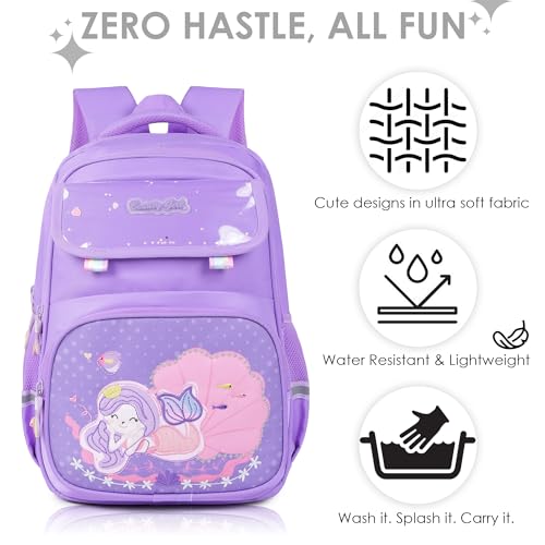 Image of BEAUTY GIRLS BY HOTSHOT MERMAID 1618| SCHOOL BAG|TUTUION BAG|COLLEGE BACKPACK |WATER RESISTANT |KIDS BAG|FOR GIRLS & WOMEN|32 LITERS SCHOOL BAG FOR GIRLS