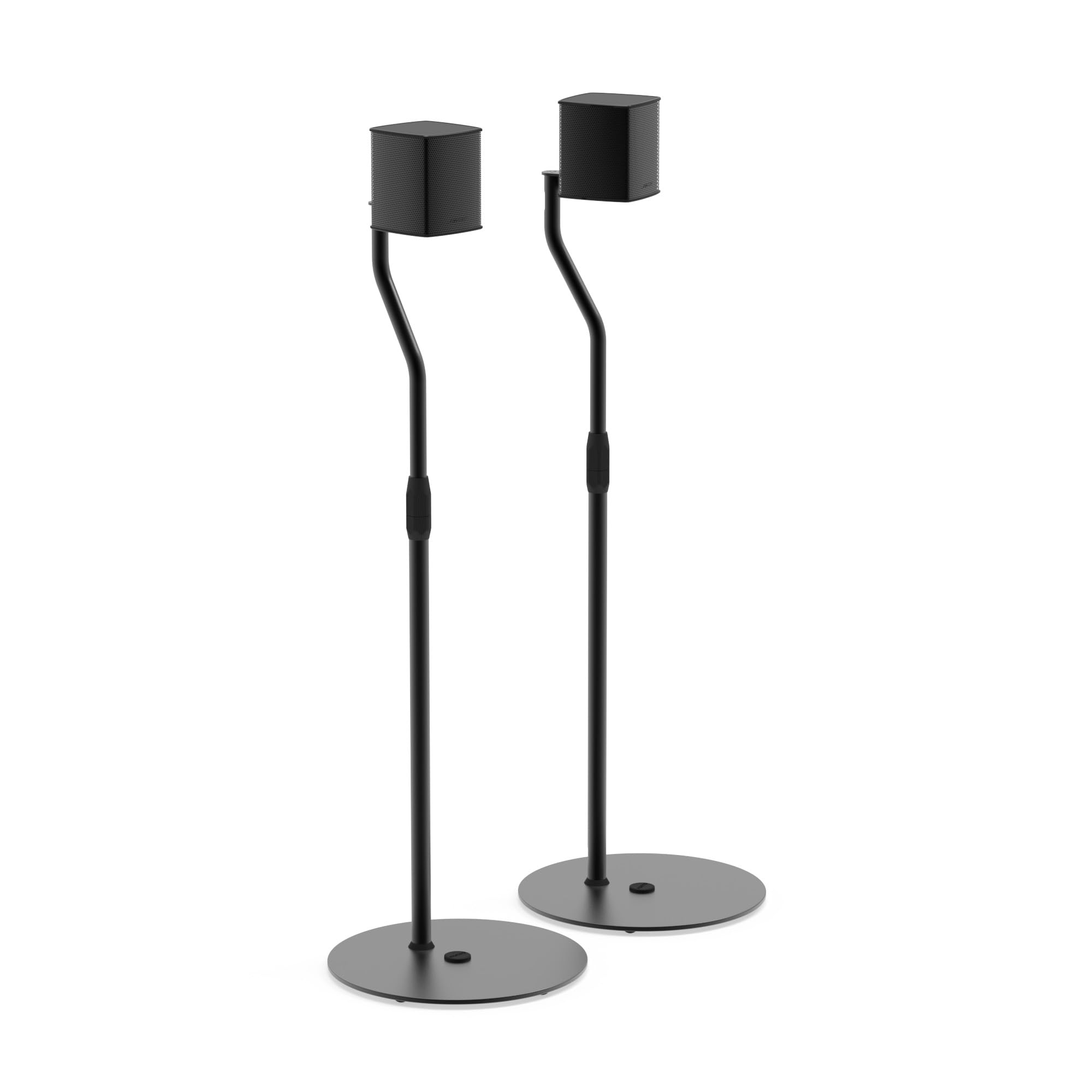 Kanto SLH Universal Height Adjustable Speaker Stands for Satellites up to 4 kg | Pair | Black