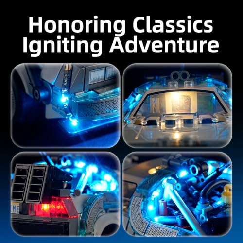 Image of YEABRICKS LED Light for Lego-77256 Speed Champions Time Machine from Back to The Future Building Blocks Model (Building Set NOT Included)