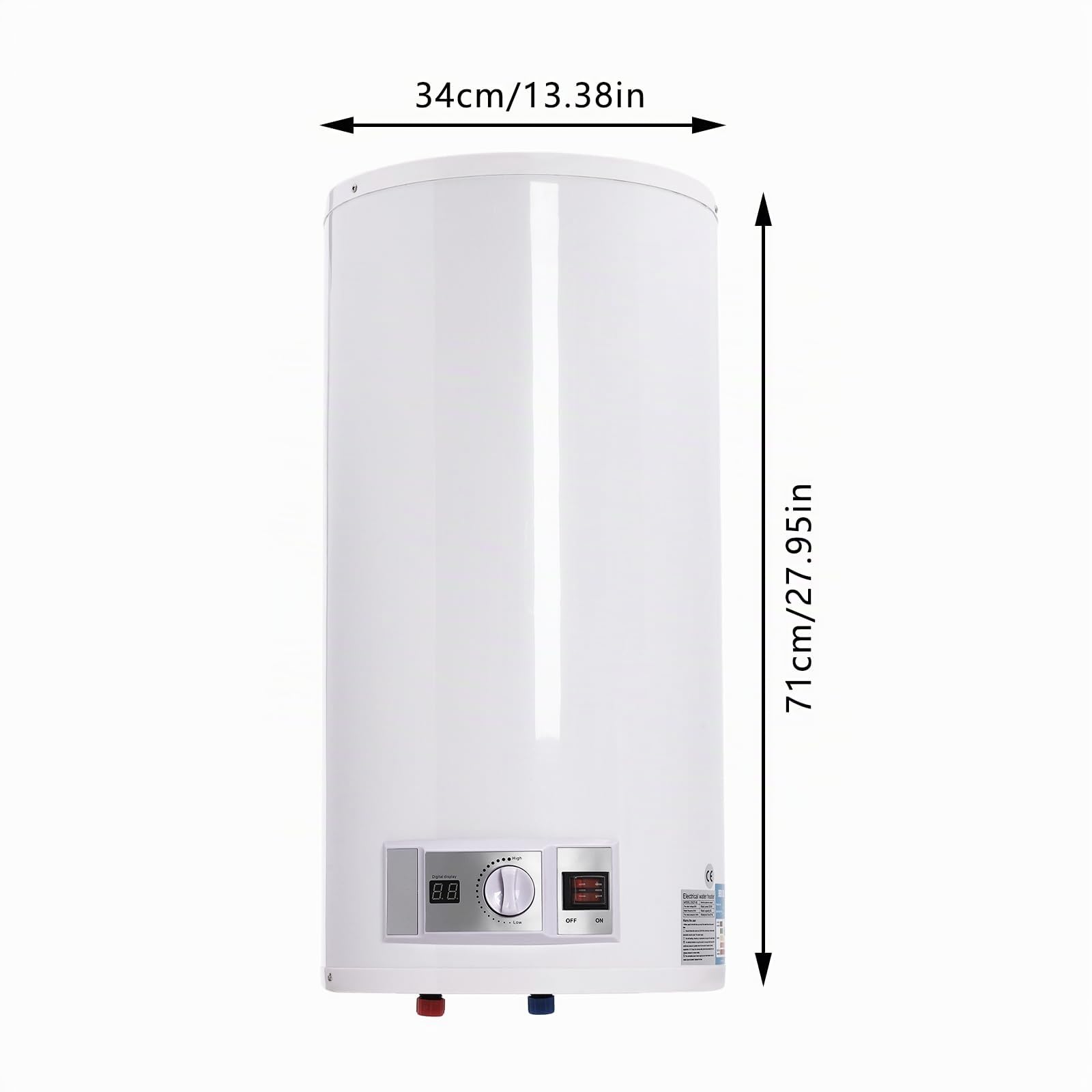 Warmwasserspeicher Boiler 80 Liter, 2000W Wasserboiler Warmwasserboiler Hängespeicher mit Handbrause, Handbrausenhalterung und Wasserhahn, LED-Temperaturanzeige