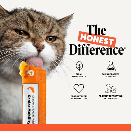 Senior Cat Joint Supplement Lickable Treats - Squeezable Hip + Joint Puree Pouches for Cats - Ease Mobility Stiffness with Glucosamine, Omega 3s, + Taurine for Healthy Joints + Heart (Salmon, 20 Ct) - Image 8