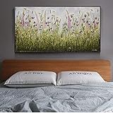 Nordic abstrakte Blumen-Wand-Kunst Leinwand Grünpflanze Poster und Drucke Moderne Leinwand-Gemälde for Bett-Raum-Wand Handgemachte Kreuzstich (Color : No Frame, Size (Inch) : 70x140cm no Frame)