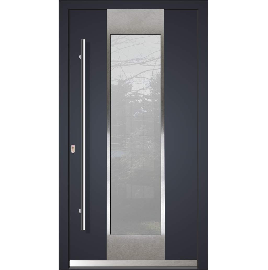 WH75 RC2 - Porta di casa in alluminio LA123, 1000x2100 mm, DIN sinistra, antracite esterno, bianco interno, manico BGR1600, stampante M45