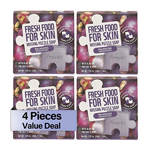 Fresh Food For Skin Missing Puzzle Soap 4pack(12 Scents) (Mangosteen Balancing) , by Farmskin