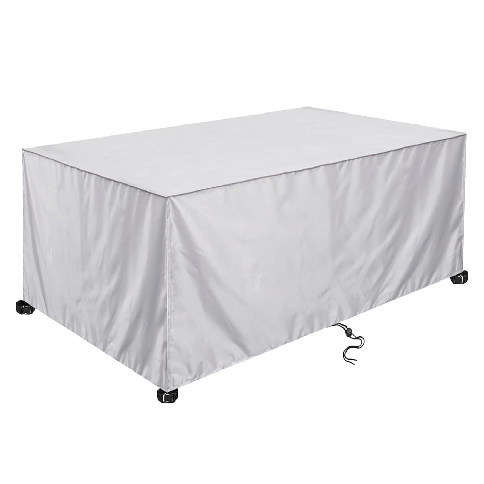 18Meng Art Silver Garden Furniture Covers Waterproof, 80X80x80cm Patio Outdoor Table Cover, 420D Oxford Cube Rattan Garden Sofa Cover For Patio Table And Chair Set, Windproof Anti-Uv Rectangular