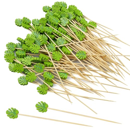 KiKiHong 100 Piezas Palos de Cóctel,Palillos para Aperitivos 12cm Pinchos Comida de Dedo Palillos de Cóctel Brochetas de Bambú para Adecuado para Bar, Fiestas y Cumpleaños, Fiesta de Fruta