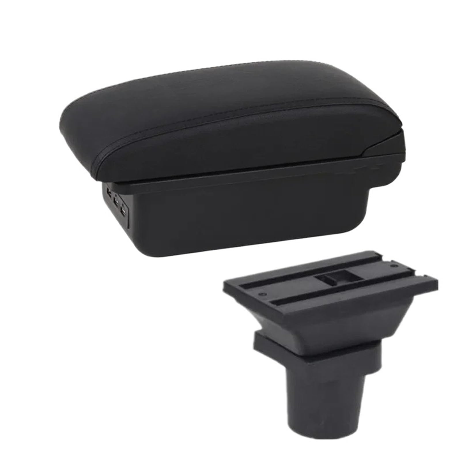 Umdjju B2 Black Line 3Usb For Focus Mk1 Car Armrest Box Center Storage Interior Dedicated Retrofit Accessories Car Centre Console Armrest Box(B2 Black Line 3Usb)