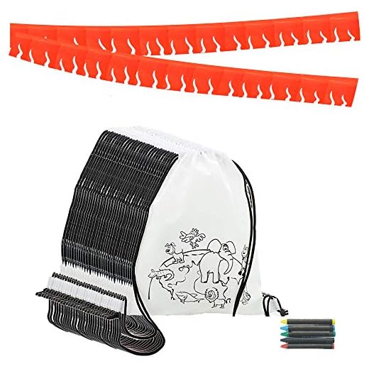 Piñata de Cumpleaños Infantiles Partituki. 25 Mochilas de Colorear, 25 Sets de 5 Ceras de Colores y una Guirnalda Roja de 20 m. Ideal para Detalles Cumpleaños Infantiles y Regalos Cumpleaños Niños