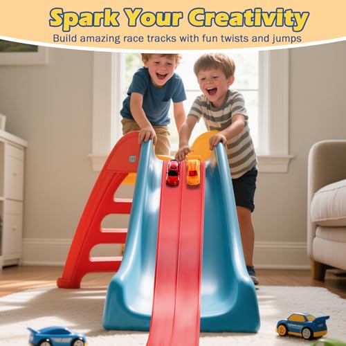 Upgrade Flexible Race Track for Kids 3+, Flexible Car Track 15Ft Race Track Compatible with Diecast 1/64th Cars, Roll Up Car Ramp Toy with Strong Suction Cups - image 3