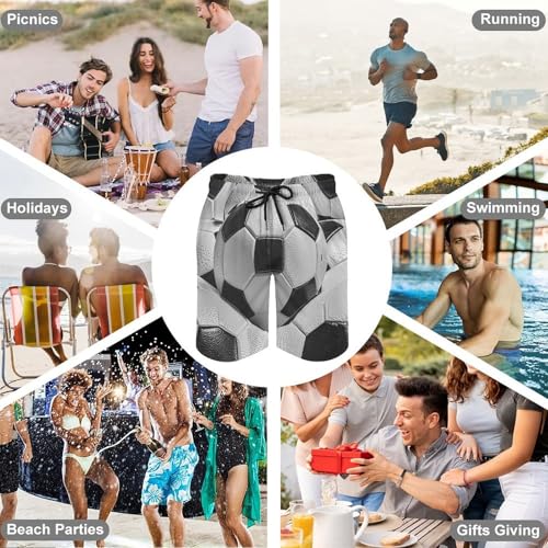 Men's Swim Trunks Quick Dry Board Shorts with Pockets Beach Shorts Soccer Ball Pattern Bathing Suits for Men3