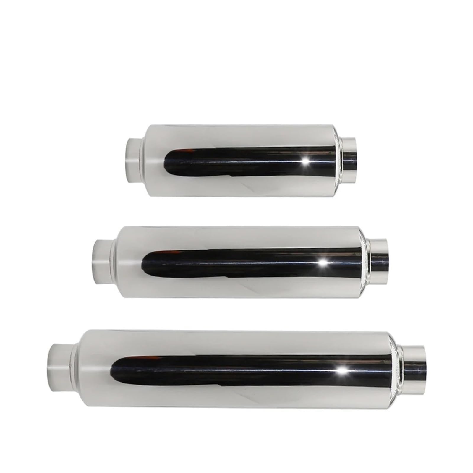 Silencieux D'échappement Silencieux D'échappement Automobile, Tube Intermédiaire Universel Acier Inoxydable Argenté, Diamètres Extérieurs Disponibles(Ength 300mm 51MM)