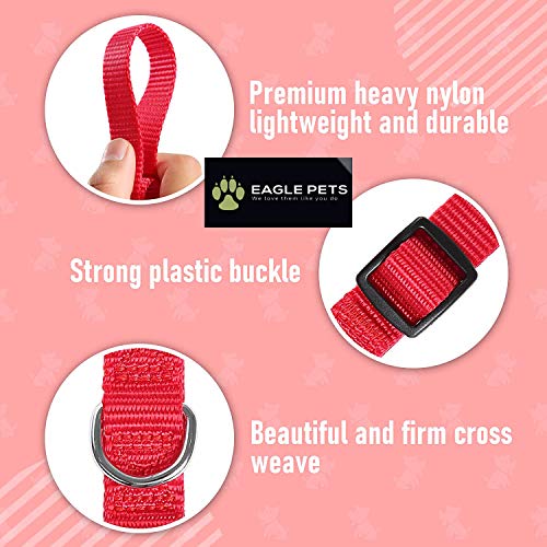 Image of Dog Collar and Leash Set, Adjustable Nylon Collar with Leash for Small Medium and Large Dogs, Quick Release and Breathable Collar for Puppies (Large, Red)