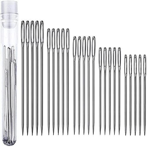 Image of Inrali 5 Sizes (25PCS）Sewing Needles, Stainless Steel Yarn Knitting Needles,Crafting Knitting Weaving Stringing Needles