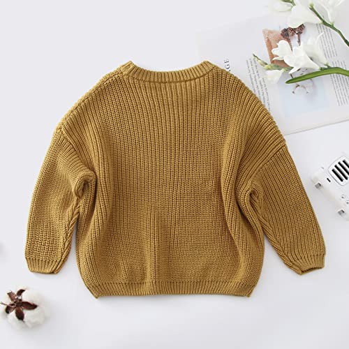sfdgfhyf Toddler Baby Boy Girl Oversized Knit Sweater Chunky Long Sleeve Crewneck Pullover Sweater Shirt Top2