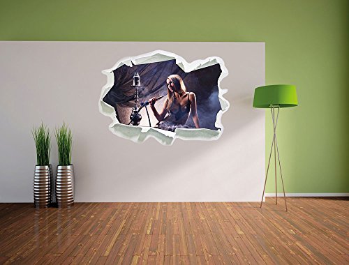 Stil.Zeit Schöne Frau mit Shisha, Papier 3D-Wandsticker Format: 92x67 cm Wanddekoration 3D-Wandaufkleber Wandtattoo – Bild 4