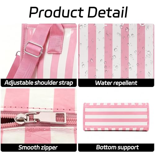 Image of GISMTR PVC Tote Bag for Women Large Letters Print Hobo Handbags Kraft Paper Shoulder Bag with Strap for Work Travel