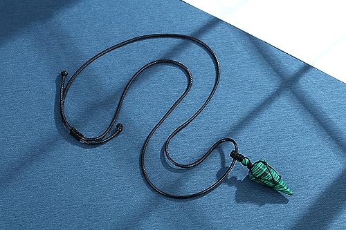 Image of XIANNVXI Healing Crystal Necklace for Men Jewelry Gift | Adjustable Black Rope Natural Gemstone Pendant