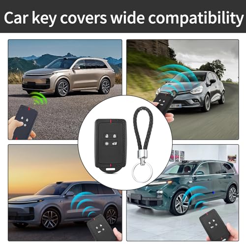 ZQLR-Y Car Key Card Case Set, Kadjar Key Cover with Keychain, Key Cover 4 Buttons Keyless for Twingo, Kadjar, Megane (IV/4) - Image 6
