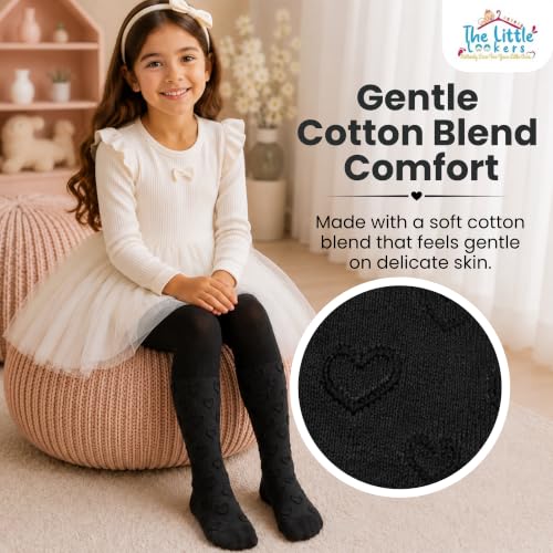Image of THE LITTLE LOOKERS Baby Tights Thick Toddler Baby Girl Seamless Knit Leggings Thick Solid Cotton Stockings Footed Pants Pantyhose for Years Baby