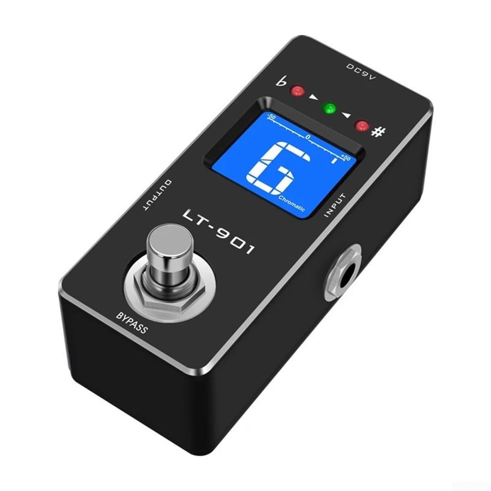 Rowin Pédale d'accordeur de guitare avec design compact et écran LCD pour un accordage précis sur une large gamme