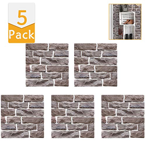 Blizim 5 Pieza 3D Papel Tapiz de Ladrillo Auto Adhesivo Papel Pintado Decorativo