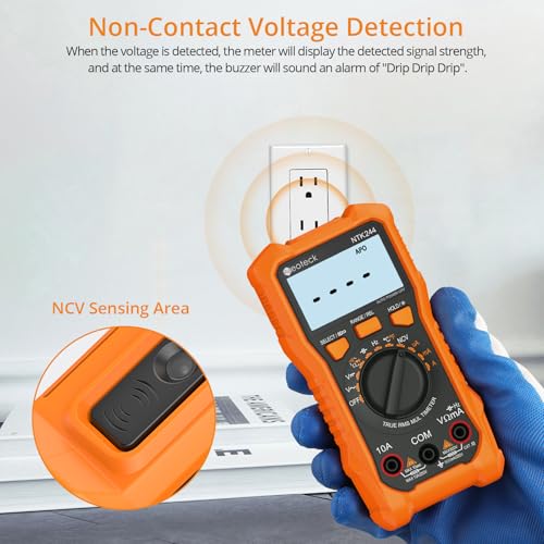 Image of Neoteck 6000 Counts Digital Multimeter with NCV and TRMS Auto Range Multimeter for AC /DC Voltage&Current,Resistance,Capacitance,Frequency,Temperature,Duty Ratio,Continuity Voltmeter for Car Circuit