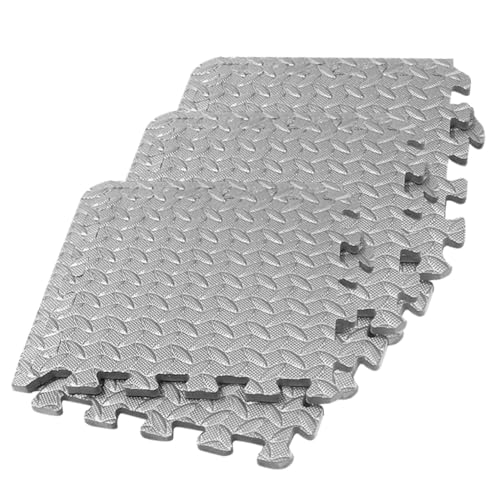 PEPLAYTAL 6 Piezas Alfombrillas de Espuma EVA Acolchadas y Antideslizantes para Gimnasio Sala de Baile y Yoga Cojín Grueso de Gris