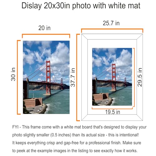 Image of LUCKYLIFE 24x36 Poster Frame in Black Wood with Plexiglass 2 Pack