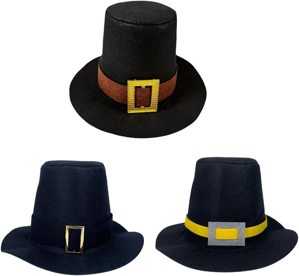 Wool Pilgrims Hat with Classical Design for Formal Event Comfortable Breathable Costume
