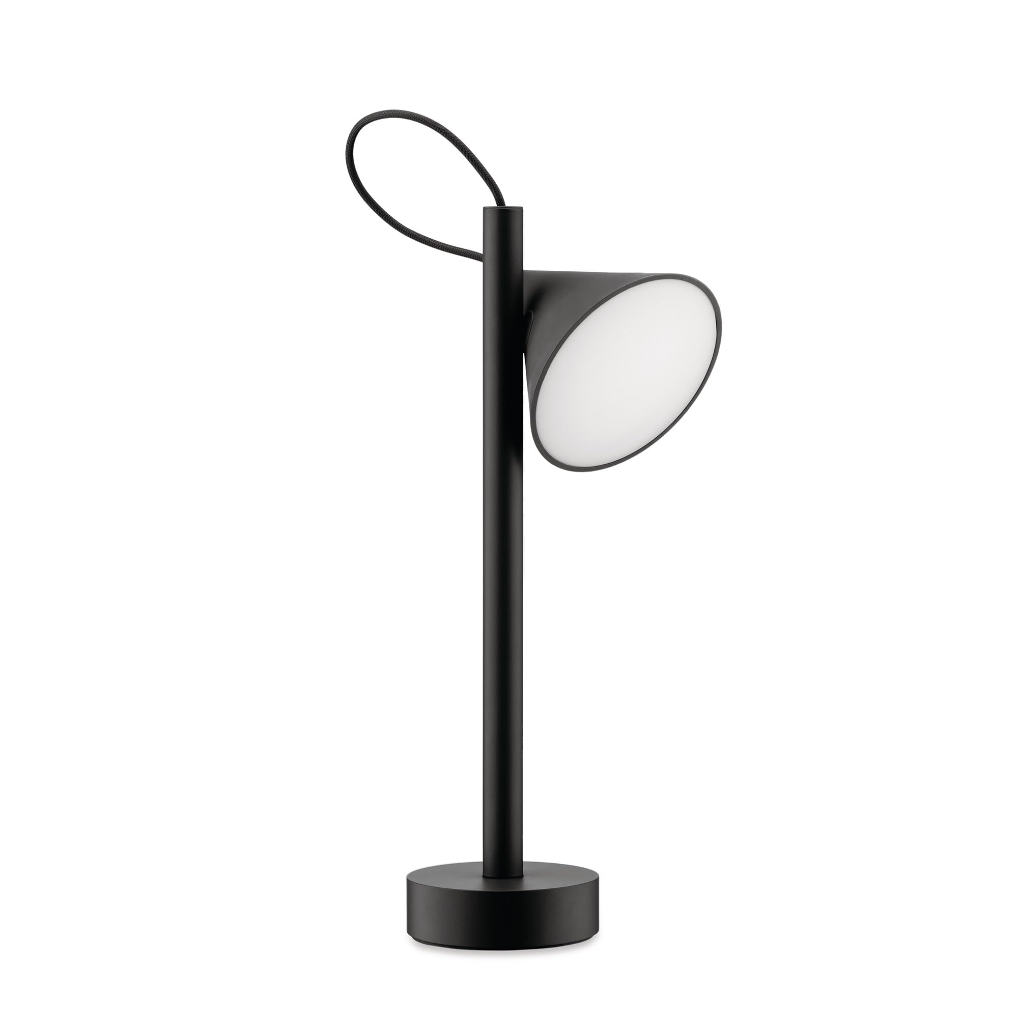 Alessi Tsumiki ME01 B - Lampada Portatile Magnetica, Batteria Ricaricabile con cavo USB-C, in Metallo e Resina Termoplastica, Luce a LED 3.5W 5V, Nero