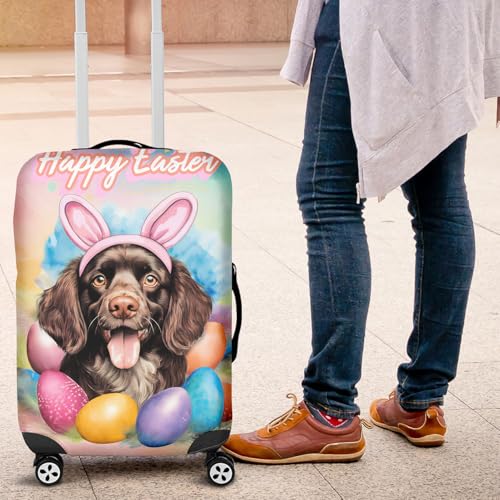 Happy Easter Dog with Bunny Ear Headband and Flowers Travel Accessories4