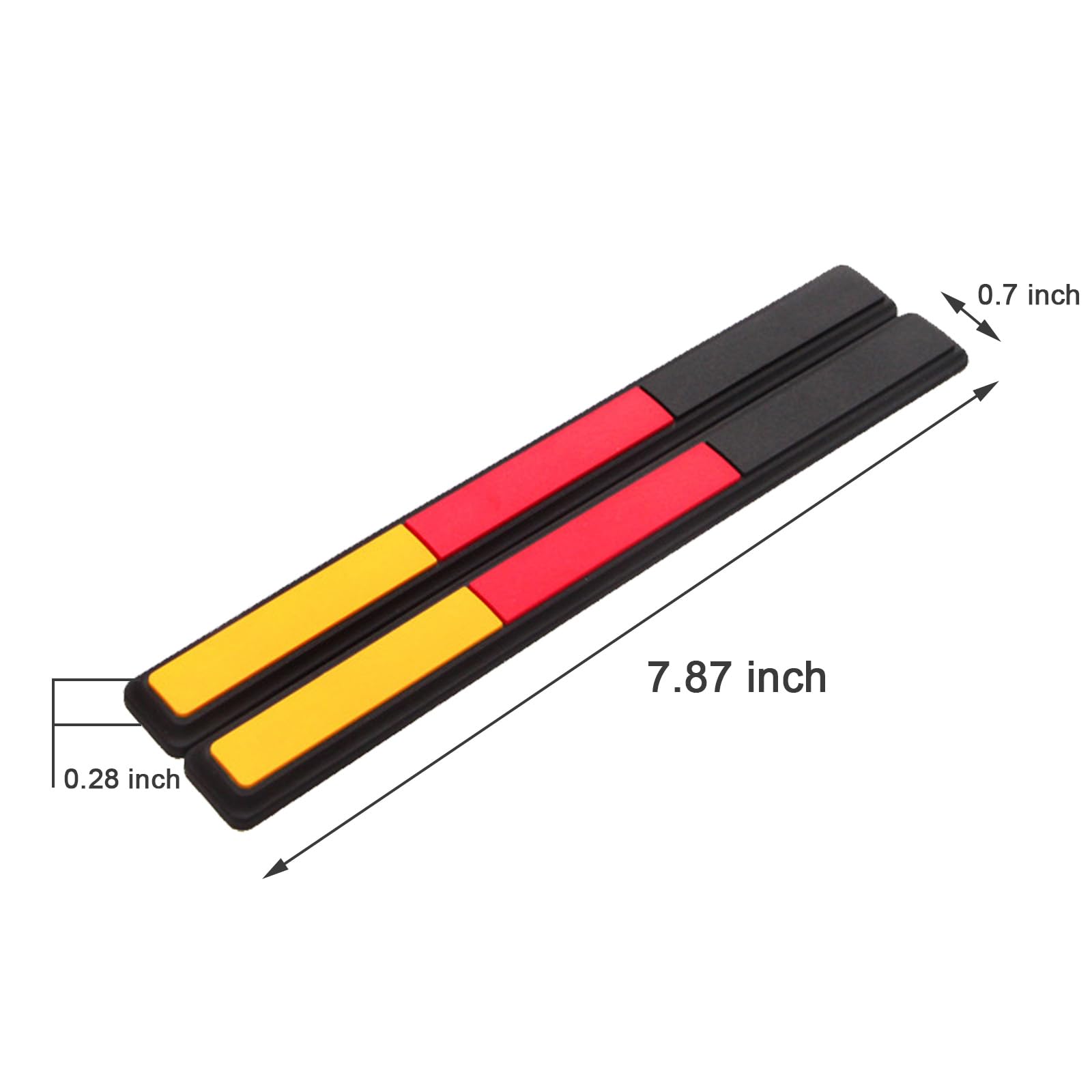 ramuel Car View Mirror Protector Strip, Front Corner Bumper Guard Protector Anti Collision Strips Sticker Auto Rubber Anti-Scratch Bumper Trim Universal (2PCS Black Red Yellow)