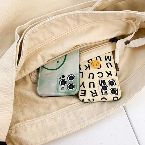 Image of Cotton Tote Handbag Women Canvas Crossbody Beach Bag Hobo Shoulder Tote Bag with 3 External Pocket,Zipper Closure