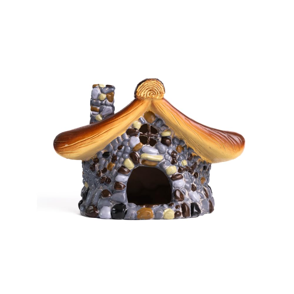Garden Mile Casa de rana para estanque de jardín, accesorio de terrario de reptiles, escondites y cuevas de reptiles, casa de sapos, accesorios para reptiles, escondite de estanque grande, cueva