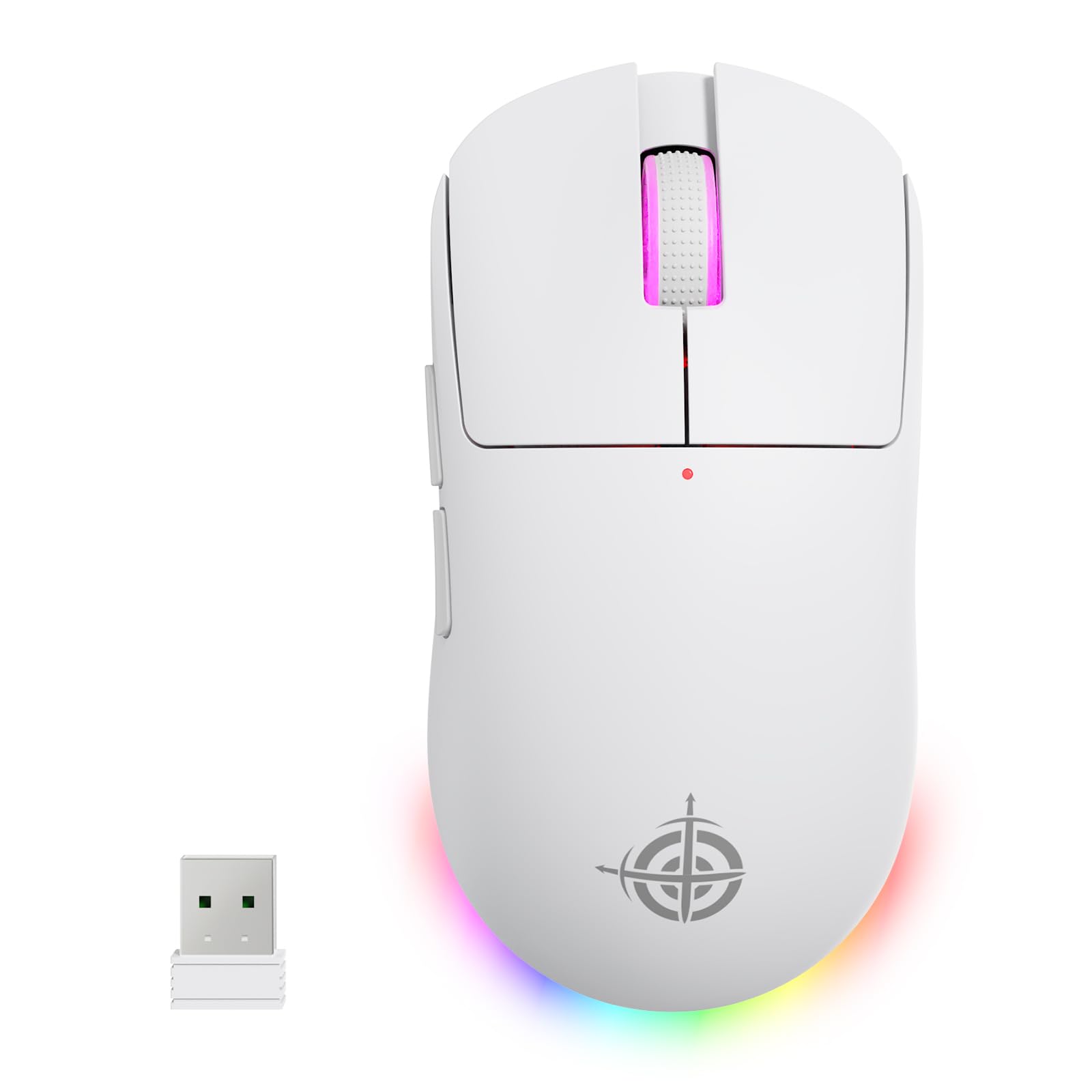 ATTACK SHARK G6ゲーミングマウス 超軽量 三つの接続モード ワイヤレス/Bluetooth/USB PAWW3311センサー 24000DPI調節可能 RGBマウス ライト調節可能 最大加速度35G 五つのボタン Huanyuマイクロスイッチ 使用寿命1000万回 スリープモード搭載 人間工学デザイン WIN/MAC OSなどのシステム対応 白