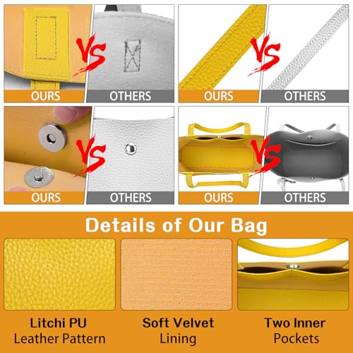 Bolso Tote de mujer grande de cuero sintético miniatura 5