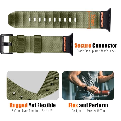 Image of Tactical Nylon Bands for Apple Watch Ultra 3 2 Band Series 11-1 /SE Men