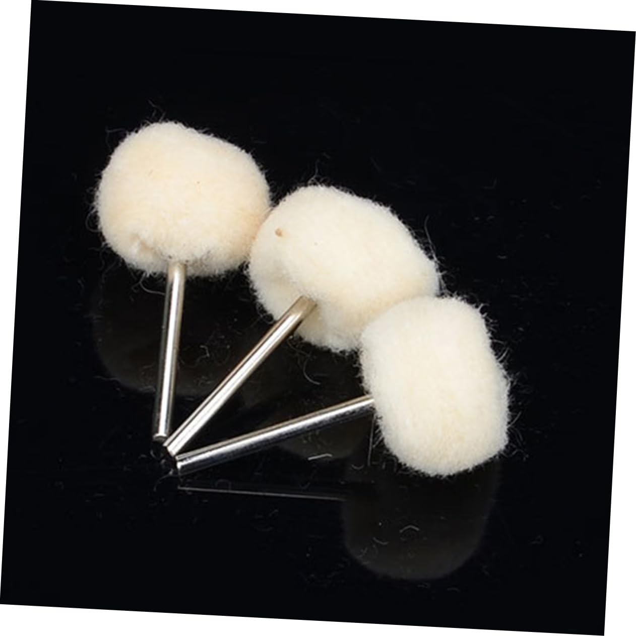 POPETPOP 30Pcs Wool Grinding Head for Rotary Tools Shank White Polishing Discs for Jewelry Crafting Remove Burr and Coating